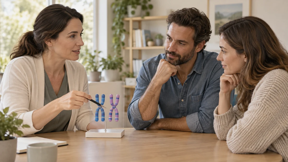 Illustrative consultation using an unlabelled chromosome teaching model.